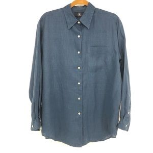 🎈 Hunt Club Blue Men's Linen Button Up